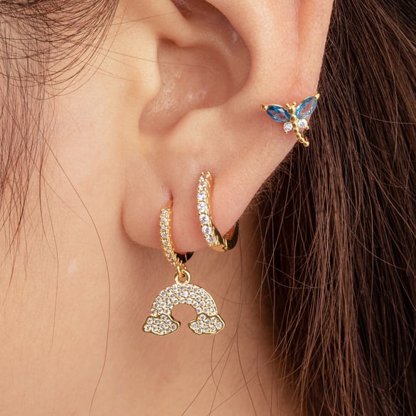 1 Pair Simple Series Classic Animal Copper No Plating Material Zircon Women Stud Earrings 2