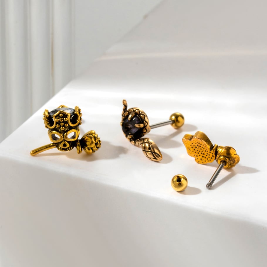1 Pair Simple Series Classic Flower Titanium Steel No Plating Material Zircon Women Stud Earrings Picture7