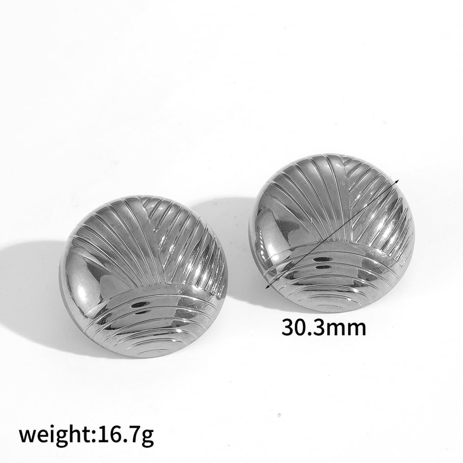 1 Pair Simple Series Casual Geometric Stainless Steel 18K Gold Plated Women Stud Earrings Picture7