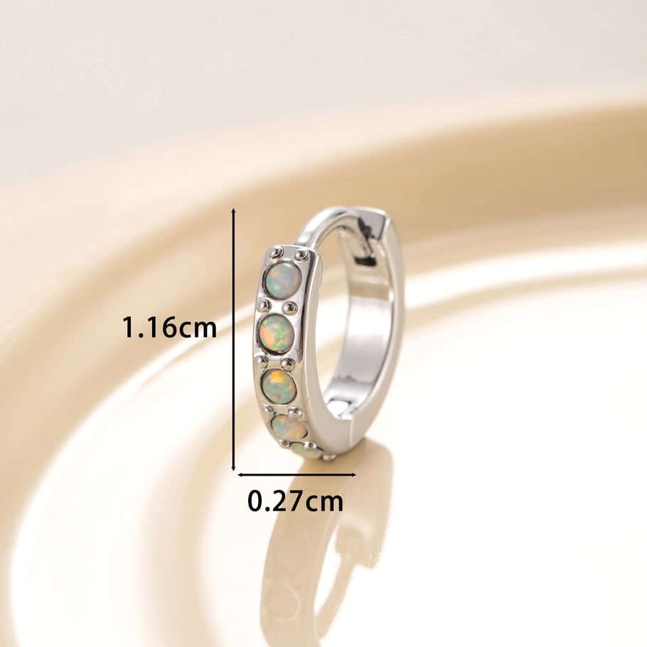 1 Paar einfache Serie einfache geometrische Kupfer keine Beschichtung Material künstliche Edelstein Frauen Creolen Bild4