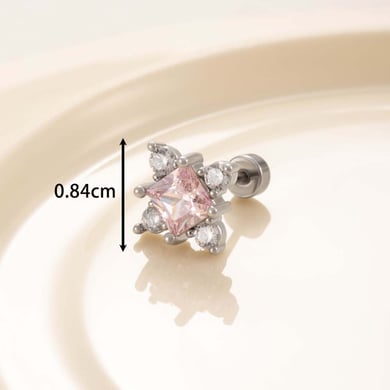 1 Pair Simple Series Simple Geometric Titanium Steel No Plating Material Zircon Women Stud Earrings h5 Picture6