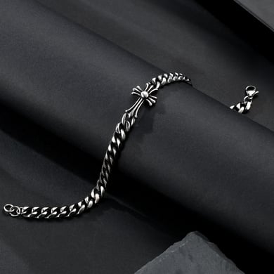 1 Paar Simple Series Punk Cross Edelstahl Herrenarmbänder h5 Bild5