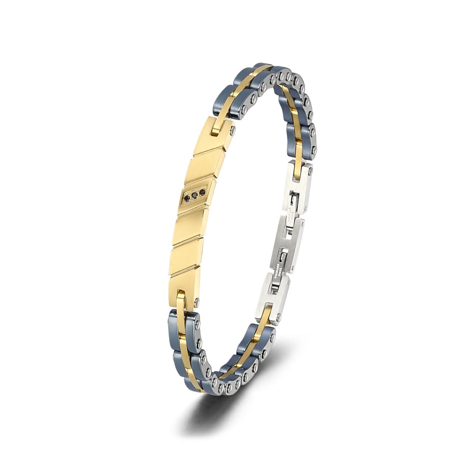 1 Paar einfache geometrische Edelstahl-Herrenarmbänder der Simple-Serie Bild4