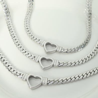 1 Pair Small design simple light luxury personality love necklace female trend fashion titanium steel gold-plated Cuban necklace women's pendant necklace h5 Picture7