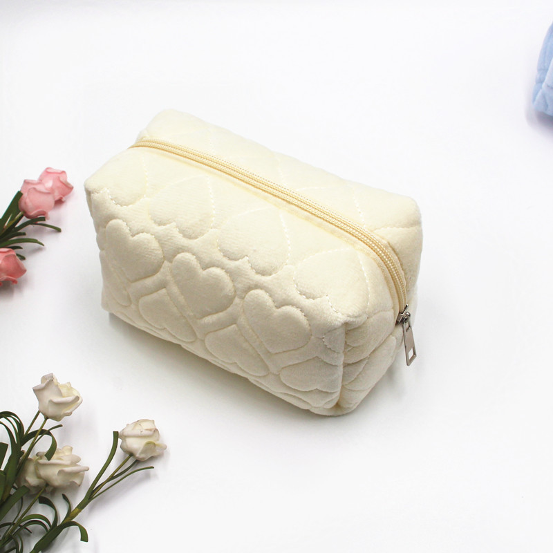 1 par de bolsos de poliéster para mujer con diseño de corazón, serie simple Imagen7