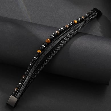 1 Paar Herrenarmbänder aus Leder im Retro-Stil der Ethnic-Serie h5 Bild4