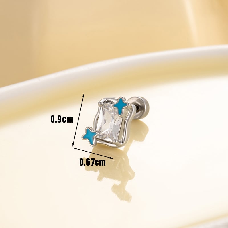 1 Pair Simple Series Classic Geometric Titanium Steel No Plating Material Zircon Women Stud Earrings Picture4