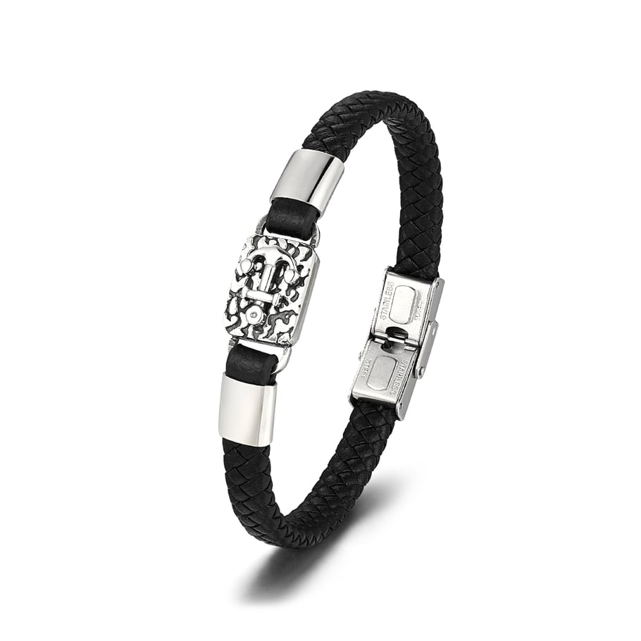 1 Paar Herrenarmbänder aus Leder im Retro-Stil der ethnischen Serie mit geometrischem Muster Bild3