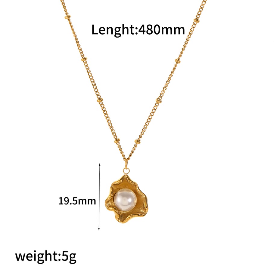 1 Paar Simple Series Light Luxus-Stil Schildkröte Edelstahl 18 Karat vergoldet Kunstperle Damen Ohrstecker Bild10
