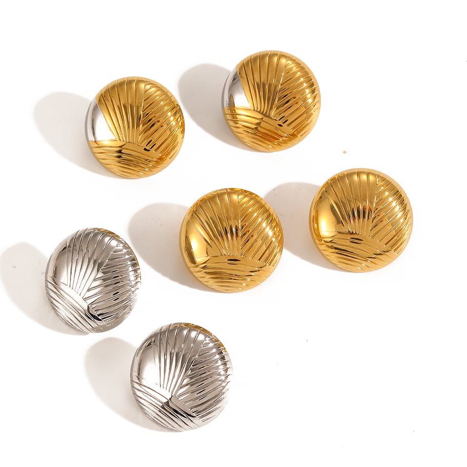 1 Pair Simple Series Casual Geometric Stainless Steel 18K Gold Plated Women Stud Earrings Picture4