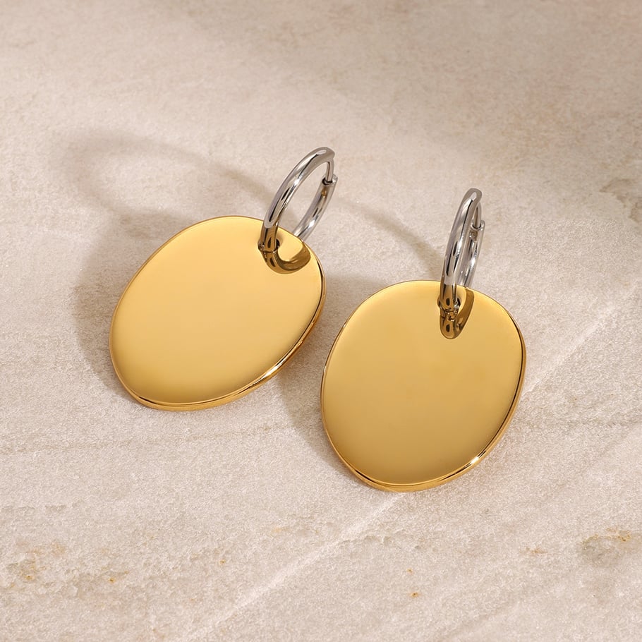 1 Pair Simple Series Daily Geometric Stainless Steel 18K Gold Plated Women Drop Earrings Picture4