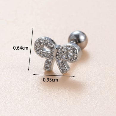 1 Paar Simple Series Simple Bow Knot Kupfer Kein Beschichtungsmaterial Zirkon Damen Ohrstecker h5 Bild6