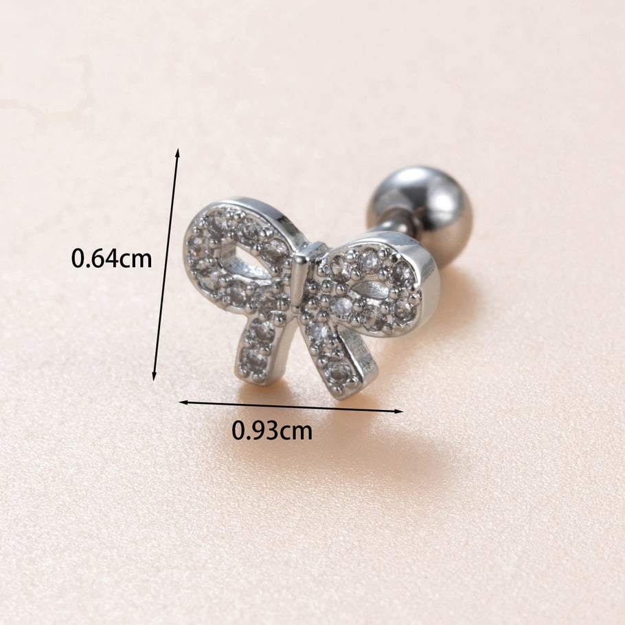 1 Paar Simple Series Simple Bow Knot Kupfer Kein Beschichtungsmaterial Zirkon Damen Ohrstecker Bild6