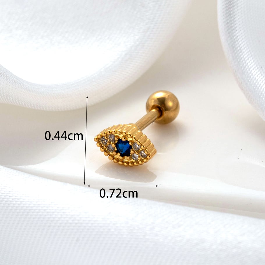 1 Stück Simple Series Classic Eye Kupfer Kein Beschichtungsmaterial Zirkon Damen Ohrstecker h5Bild6