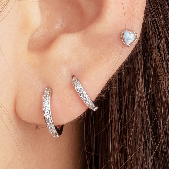 1 Pair Simple Series Classic Heart Copper No Plating Material Zircon Women Stud Earrings