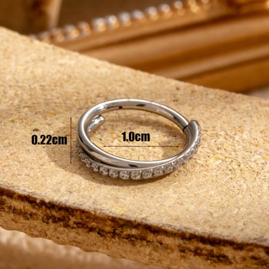 1 Pair Simple Series Classic Geometric Titanium Steel No Plating Material Zircon Women Hoop Earrings h5 Picture5