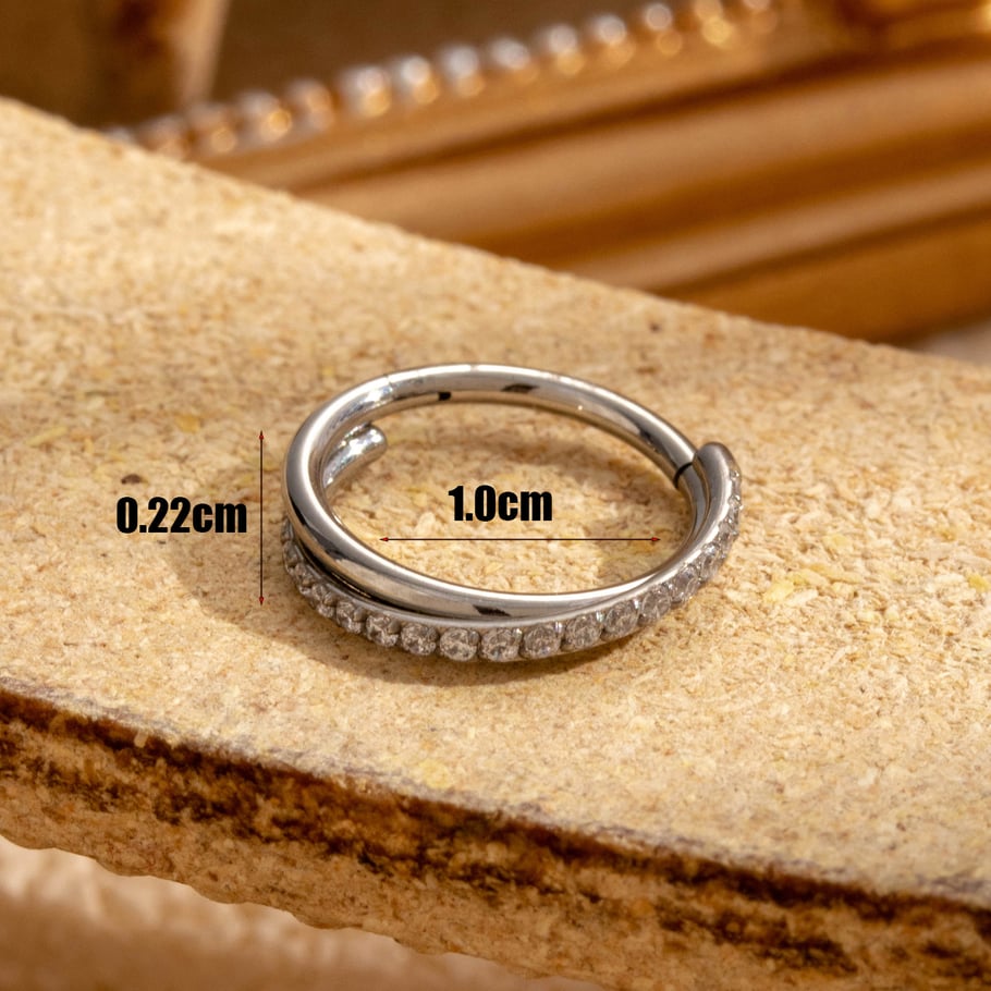 1 Pair Simple Series Classic Geometric Titanium Steel No Plating Material Zircon Women Hoop Earrings Picture5