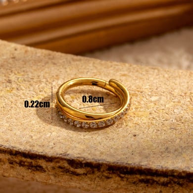 1 Pair Simple Series Classic Geometric Titanium Steel No Plating Material Zircon Women Hoop Earrings h5 Picture4