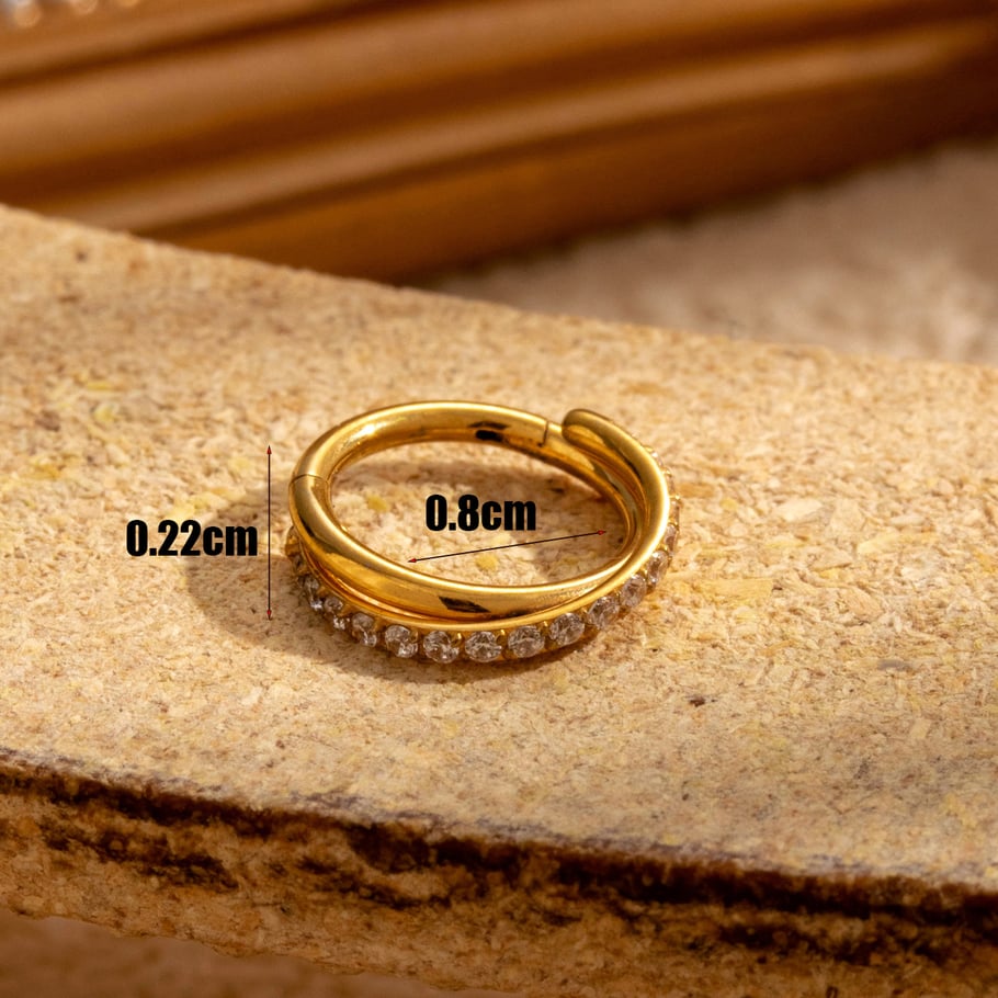 1 Pair Simple Series Classic Geometric Titanium Steel No Plating Material Zircon Women Hoop Earrings Picture4