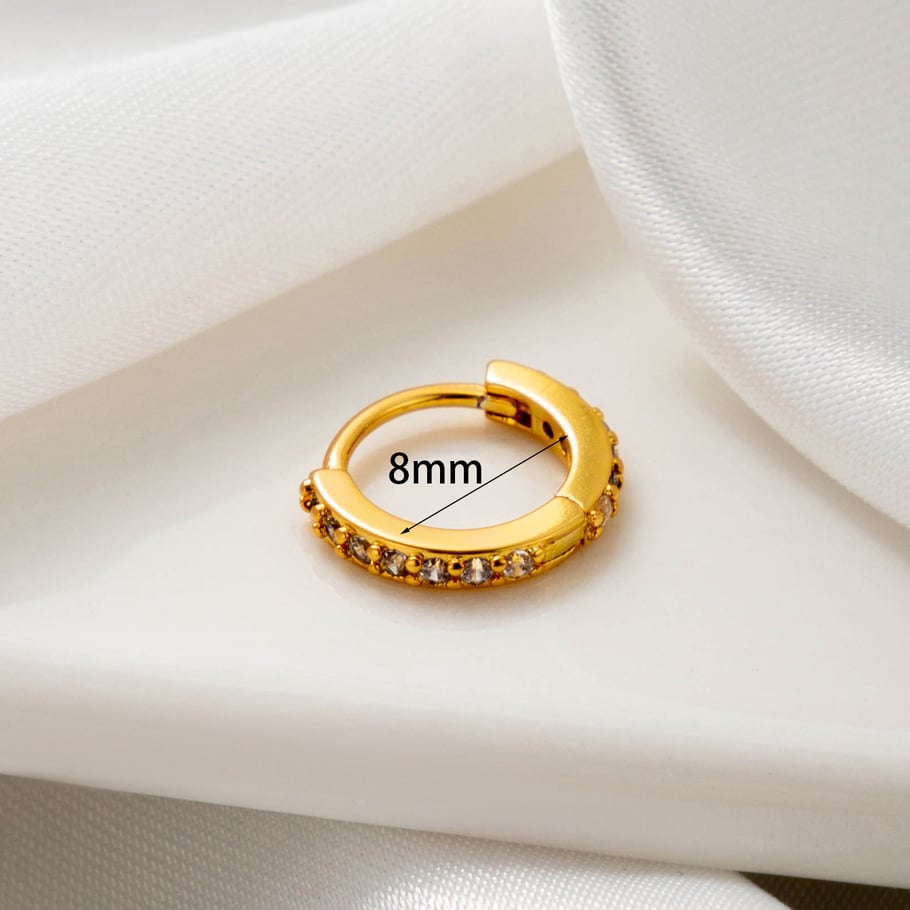 1 Paar einfache Serie einfache geometrische Kupfer keine Beschichtung Material Zirkon Frauen Creolen Bild5