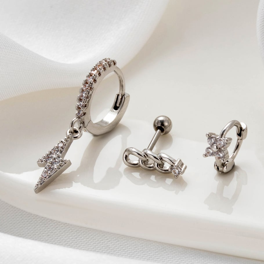 1 Paar Simple Series Simple Flower Kupfer Kein Beschichtungsmaterial Zirkon Damen Ohrstecker Bild3