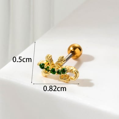 1 Paar Simple Series Klassische Tier Titan Stahl Kein Beschichtungsmaterial Zirkon Damen Ohrstecker h5 Bild6