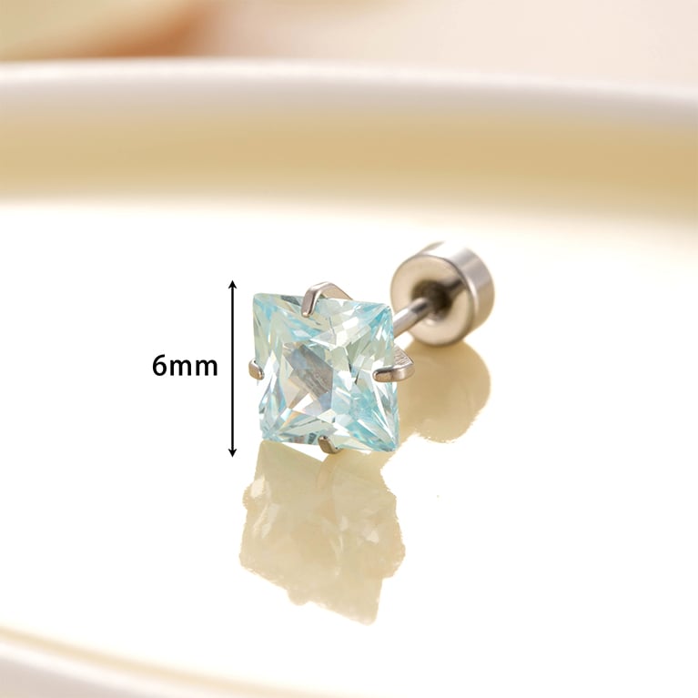 1 Pair Simple Series Simple Geometric Titanium Steel No Plating Material Zircon Women Stud Earrings Picture6