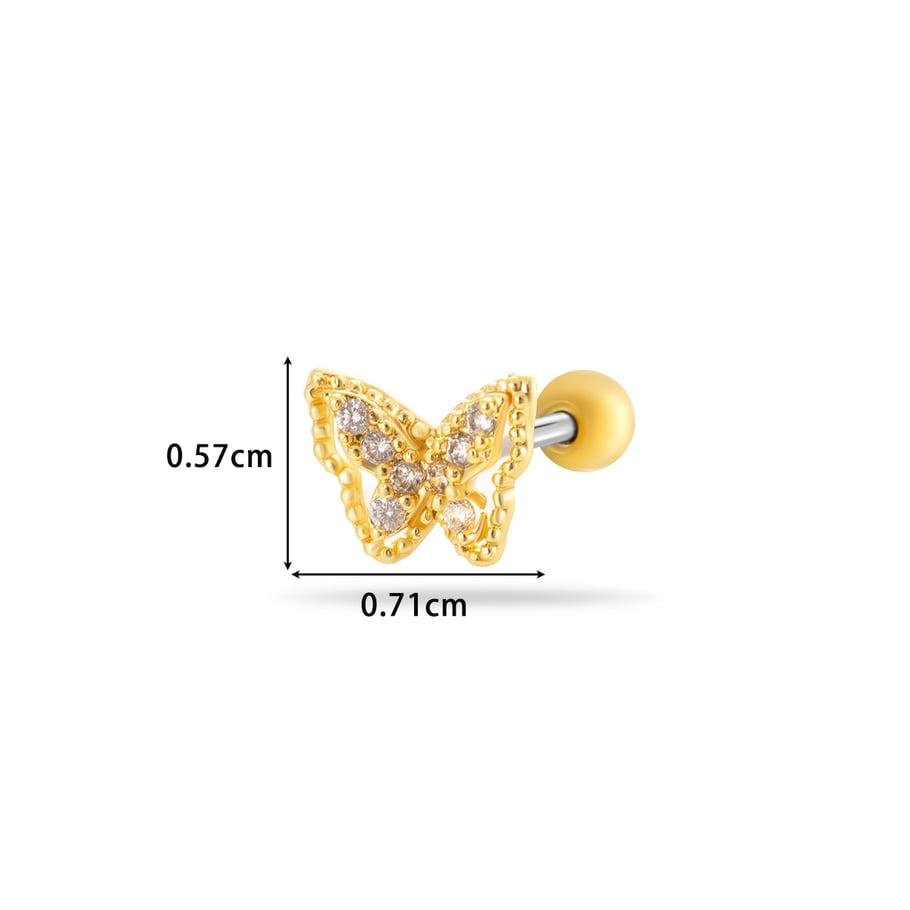1 Pair Simple Series Simple Heart Titanium Steel No Plating Material Zircon Women Stud Earrings Picture8