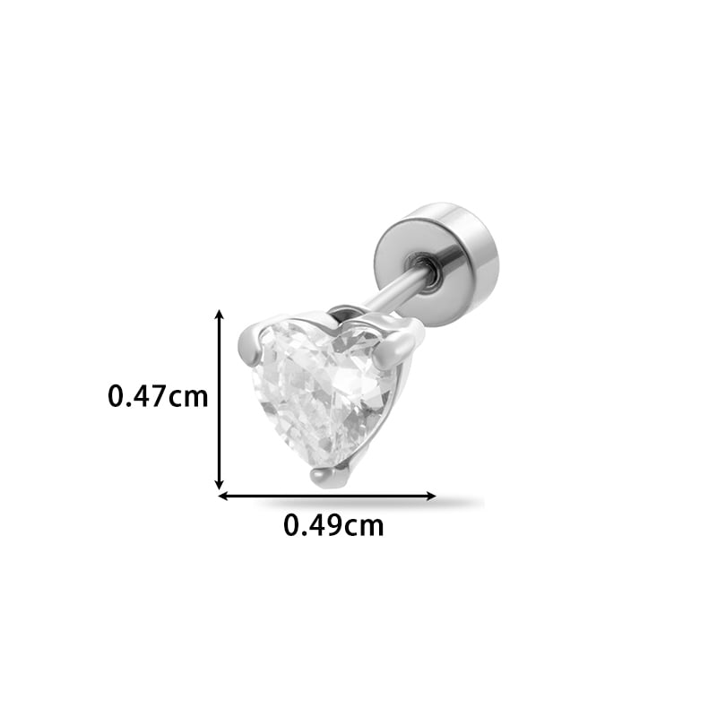1 Pair Simple Series Classic Geometric Titanium Steel No Plating Material Zircon Women Stud Earrings Picture4