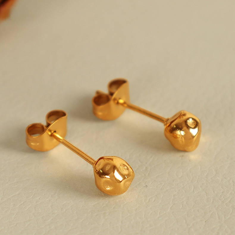1 Pair Simple Series Simple Geometric Titanium Steel 18K Gold Plated Women Stud Earrings Picture5