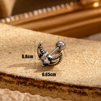 1 Paar Simple Series Klassische Sonne/Mond Kupfer Kein Beschichtungsmaterial Zirkon Damen Ohrstecker h5 Bild4