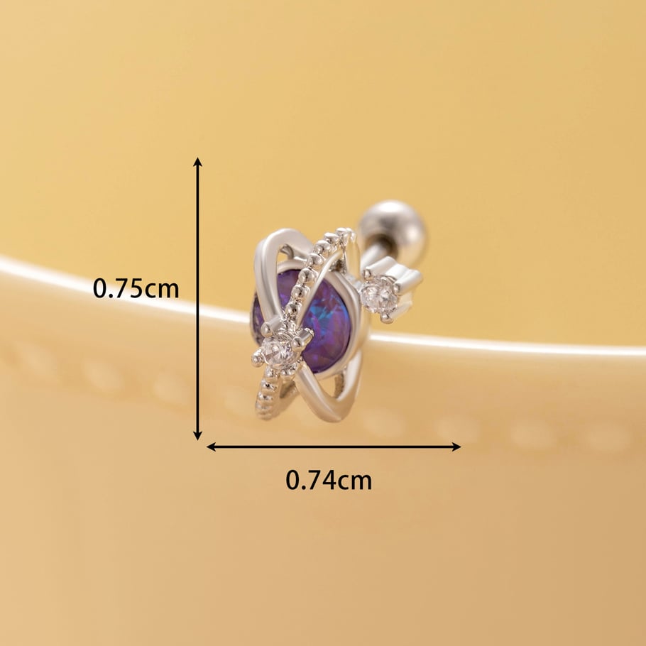 1 Pair Simple Series Classic Geometric Titanium Steel No Plating Material Zircon Women Stud Earrings Picture5