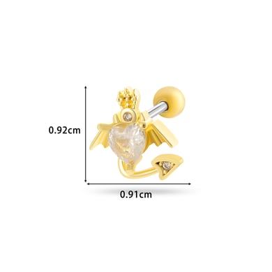 1 Pair Simple Series Classic Heart Titanium Steel No Plating Material Zircon Women Stud Earrings h5 Picture9