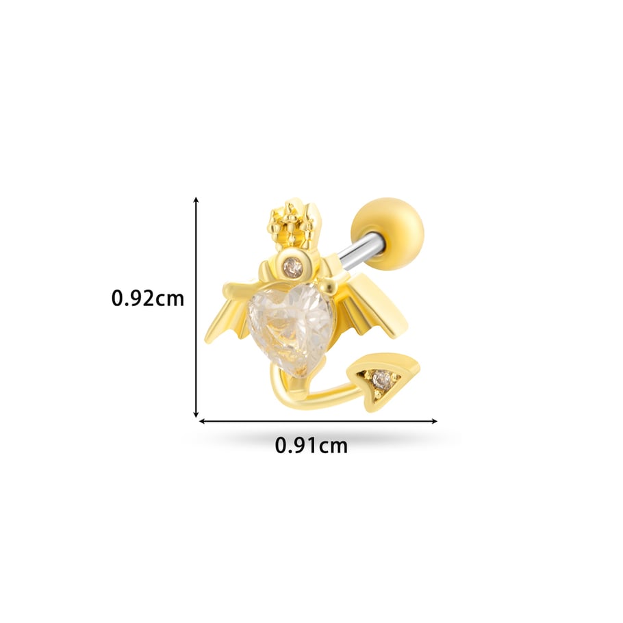 1 Pair Simple Series Classic Heart Titanium Steel No Plating Material Zircon Women Stud Earrings Picture9