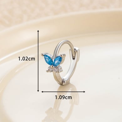 1 Paar Simple Series Klassische Tierkupfer-Ohrringe ohne Beschichtungsmaterial Zirkon Damen Creolen h5 Bild5