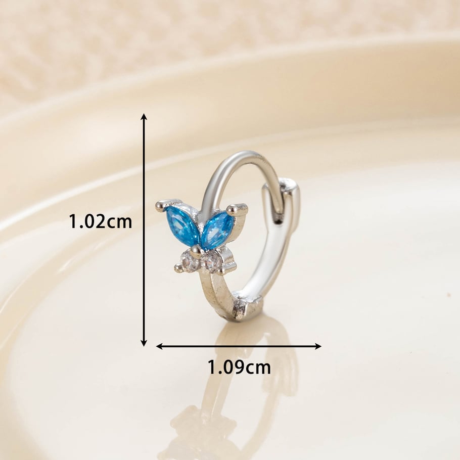 1 Paar Simple Series Klassische Tierkupfer-Ohrringe ohne Beschichtungsmaterial Zirkon Damen Creolen Bild5