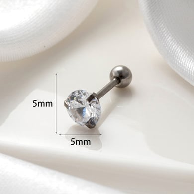 1 Paar Simple Series Klassische geometrische Titanstahl ohne Beschichtungsmaterial Zirkon Damen Ohrstecker h5 Bild6