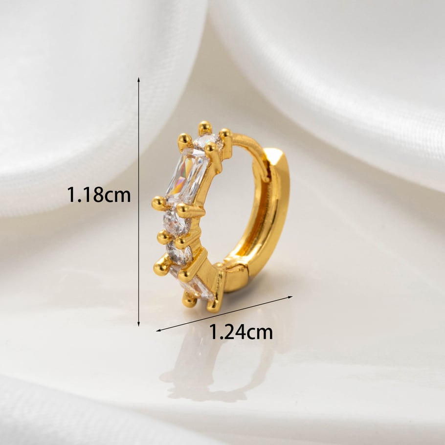 1 Paar Simple Series Klassische Sonne/Mond Kupfer Kein Beschichtungsmaterial Zirkon Damen Ohrstecker Bild5
