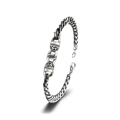1 Paar Herrenarmbänder aus Edelstahl im Retro-Stil der Simple Series mit geometrischem Muster h5 Bild3
