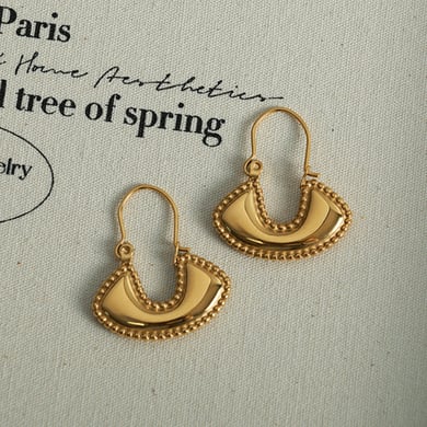 1 Pair Simple Series Retro Geometric Stainless Steel 18K Gold Plated Women Drop Earrings h5 Picture5
