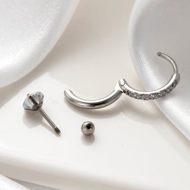 1 Paar Simple Series Klassische geometrische Titanstahl ohne Beschichtungsmaterial Zirkon Damen Ohrstecker h5 Bild7