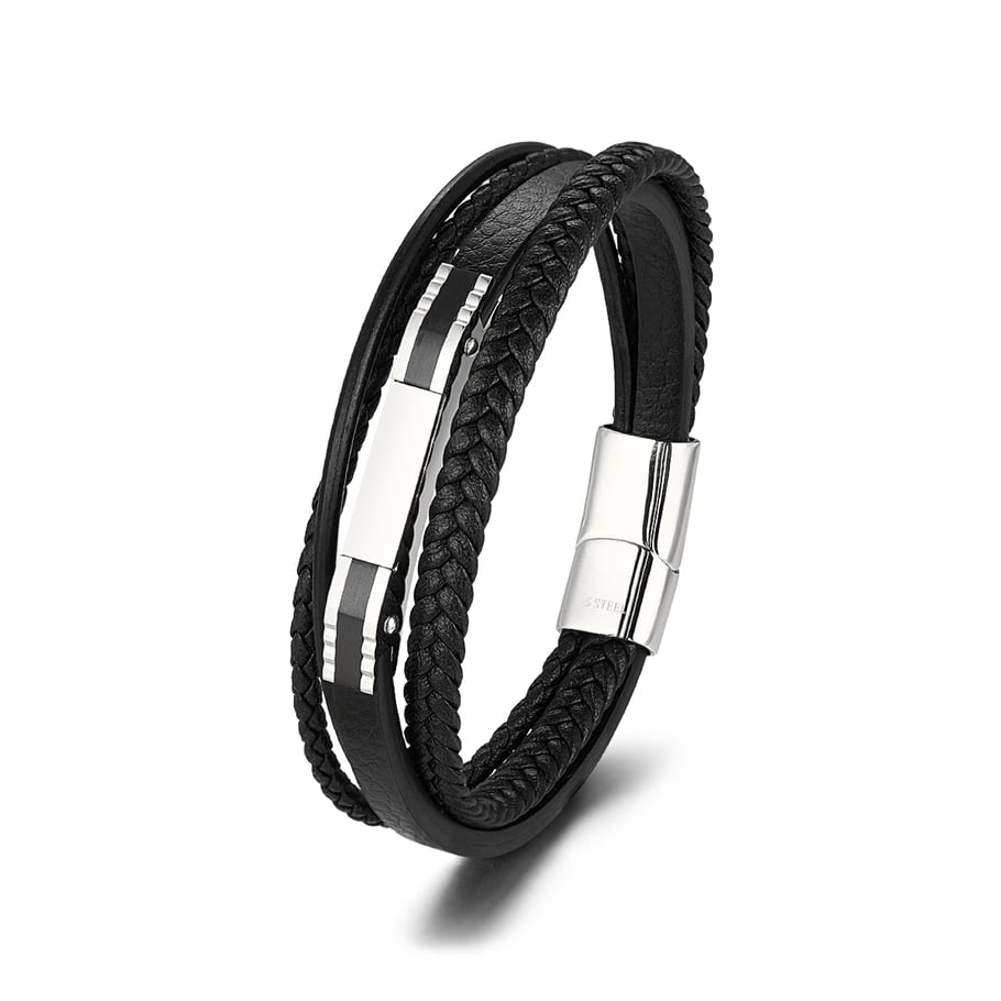 1 Paar Simple Series Retro Geometrische Lederarmbänder für Herren Bild3