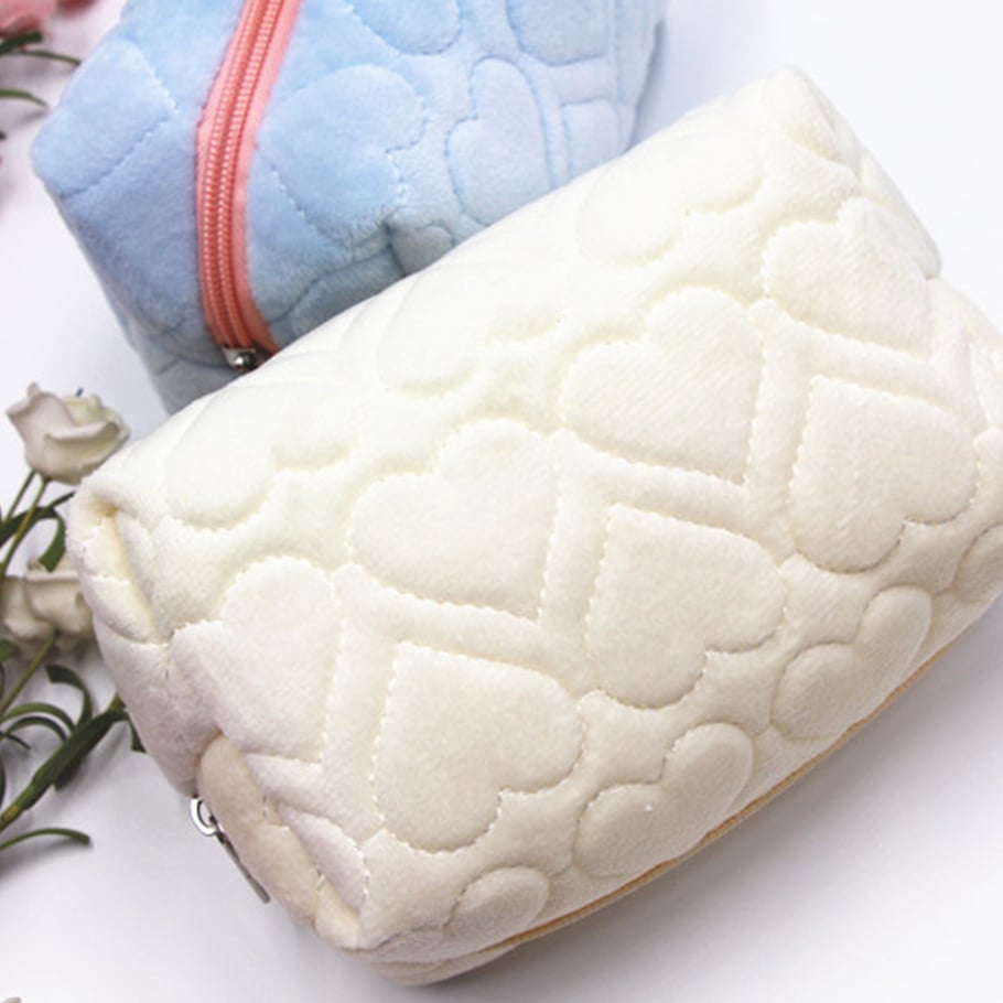 1 par de bolsos de poliéster para mujer con diseño de corazón, serie simple Imagen8