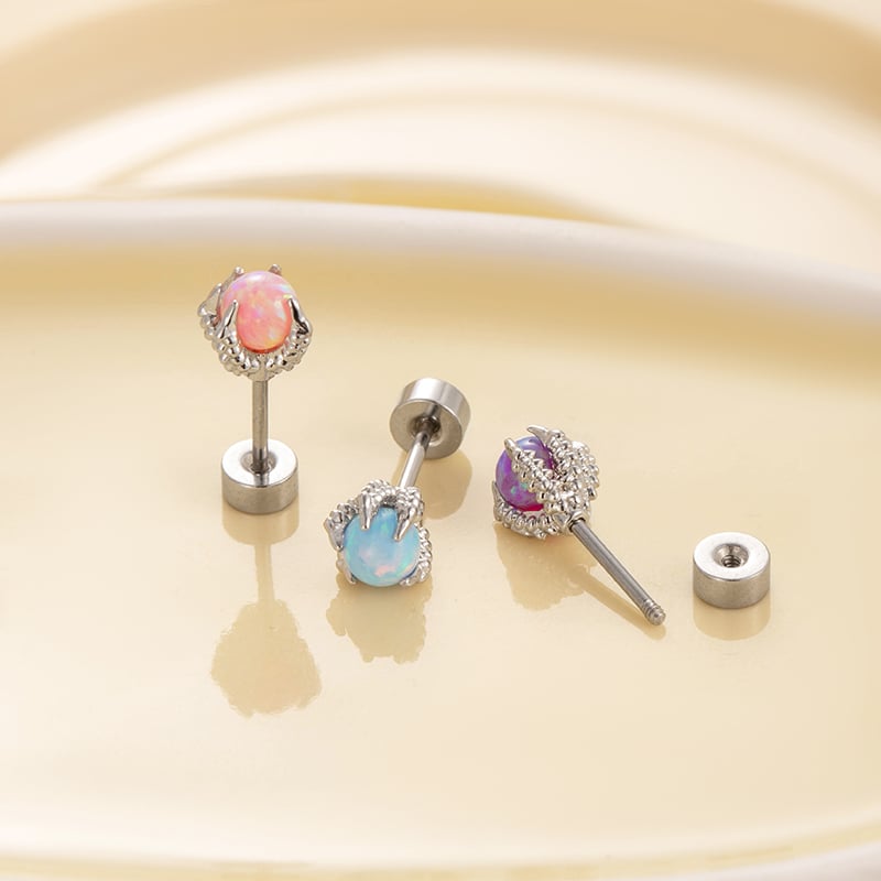 1 Pair Simple Series Classic Geometric Titanium Steel No Plating Material Artificial Gemstone Women Stud Earrings Picture10