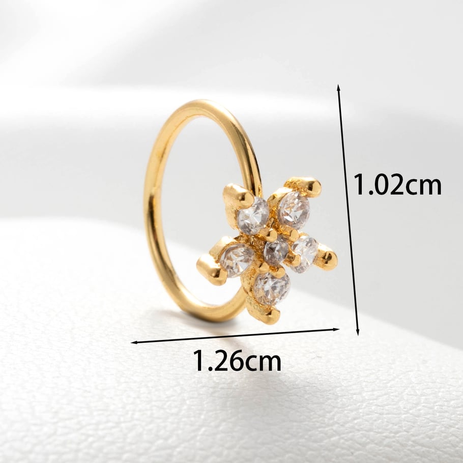 1 Paar Simple Series Simple Flower Kupfer Kein Beschichtungsmaterial Zirkon Damen Ohrstecker Bild4