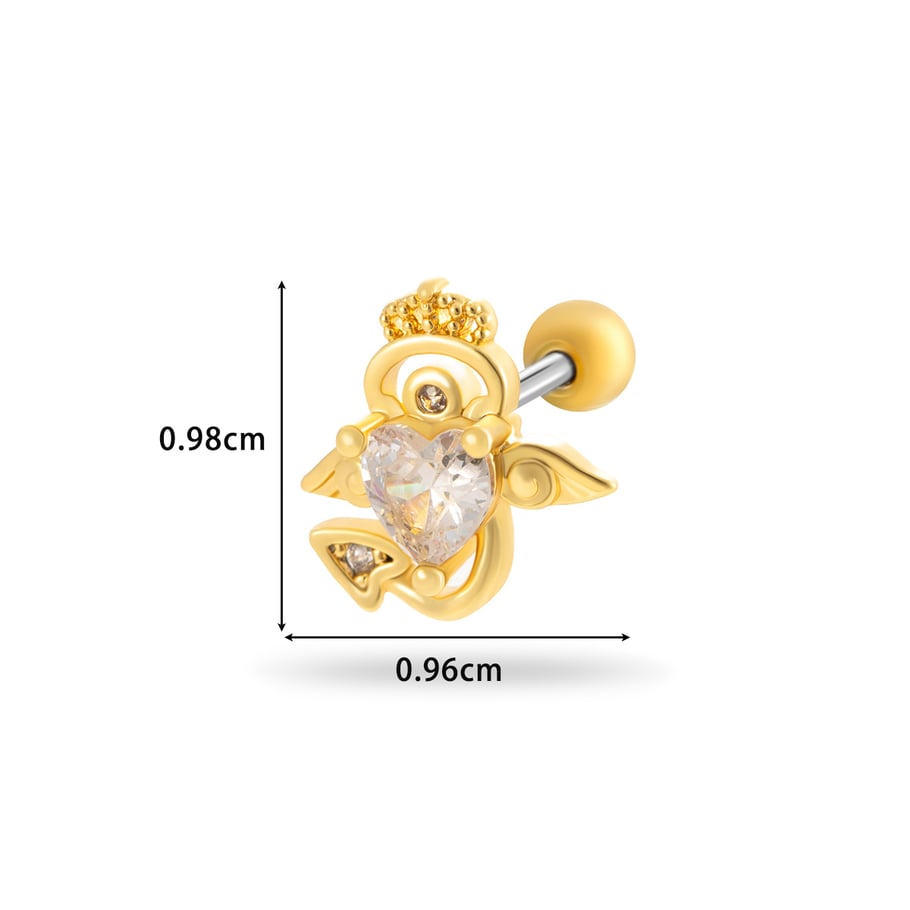 1 Pair Simple Series Classic Heart Titanium Steel No Plating Material Zircon Women Stud Earrings Picture5
