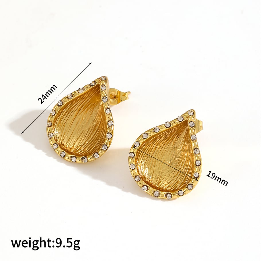 1 Paar Simple Series Light Luxus-Stil Schildkröte Edelstahl 18 Karat vergoldet Kunstperle Damen Ohrstecker Bild8