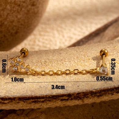 1 Pair Simple Series Classic Cross Titanium Steel No Plating Material Zircon Women Stud Earrings h5 Picture5
