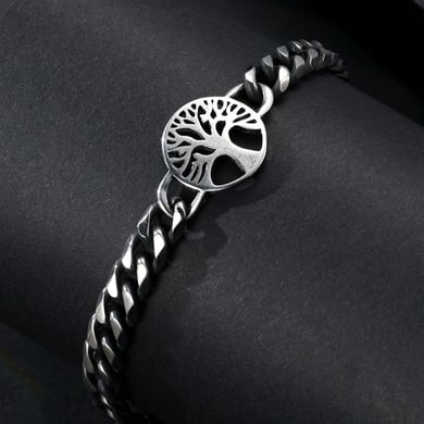 1 Paar einfache Serie Casual Plant Edelstahl Herrenarmbänder h5 Bild3