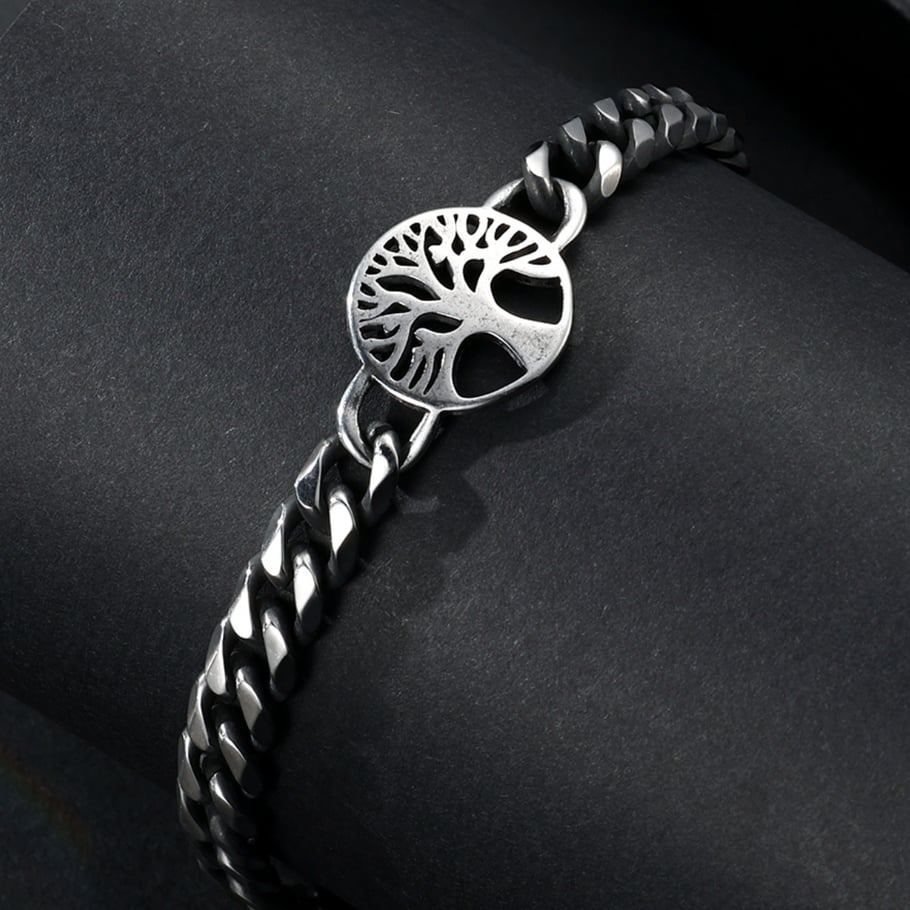 1 Paar einfache Serie Casual Plant Edelstahl Herrenarmbänder Bild3